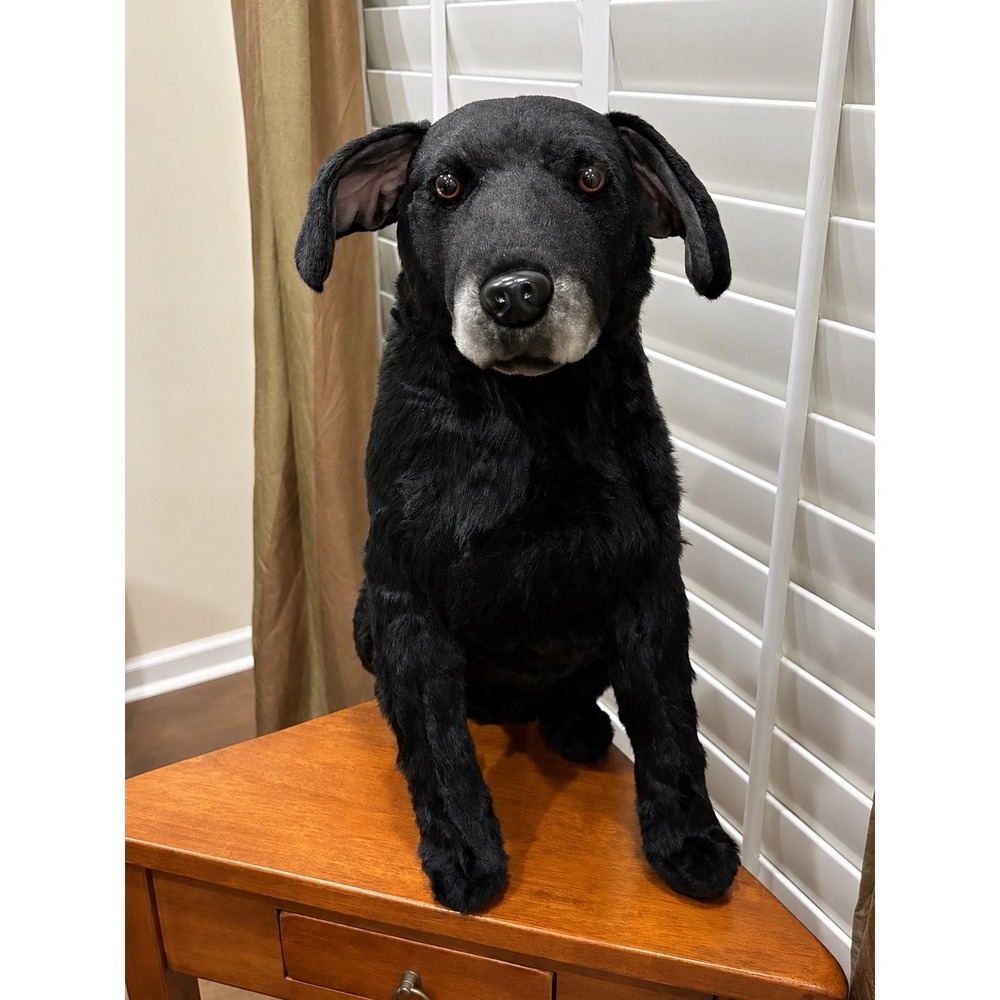 Cuddle Clones Custom Black Labrador Retriever Realistic Plush Stuffed Animal Dog